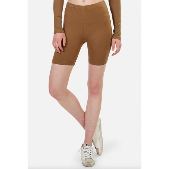 Cotton Citizen Milan Biker Short Olive Green Small Cotton Terry Stretchy Cozy - Picture 5 of 9